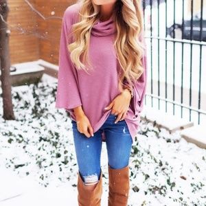 Dusty Rose Turtleneck Top